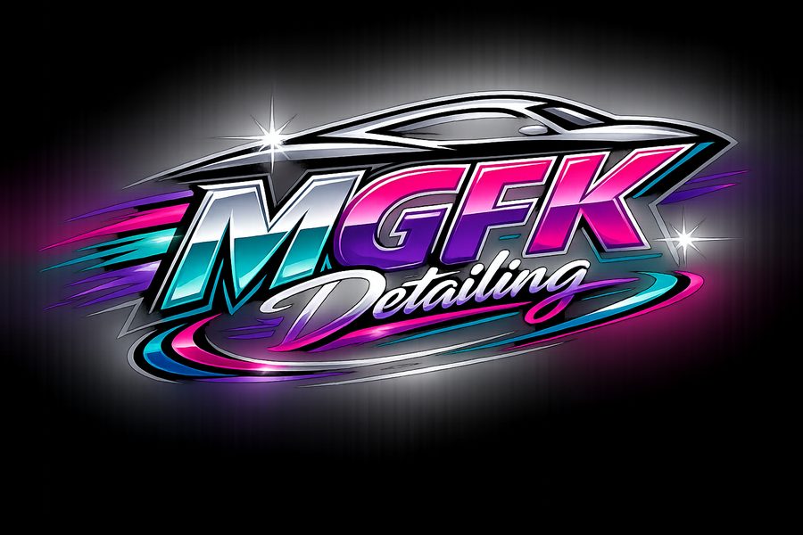 Logo option 4 — neon pink and teal synthwave style